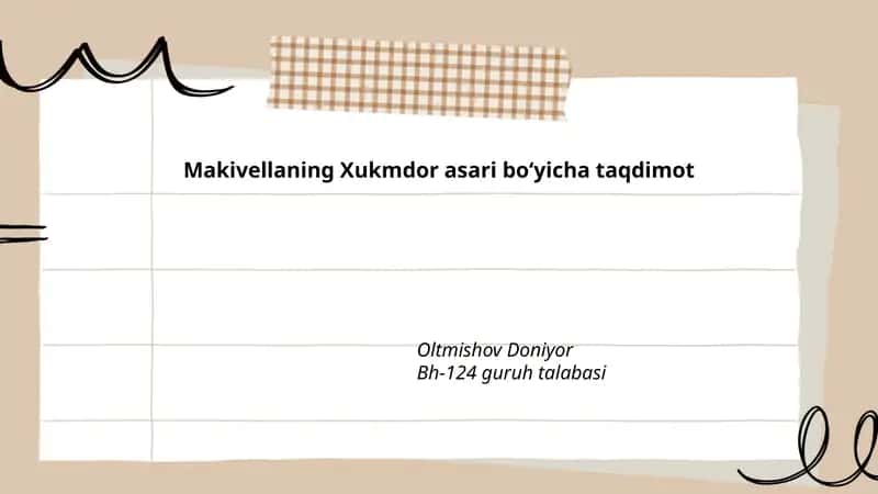 Xukmdor asarining taqdimoti 1