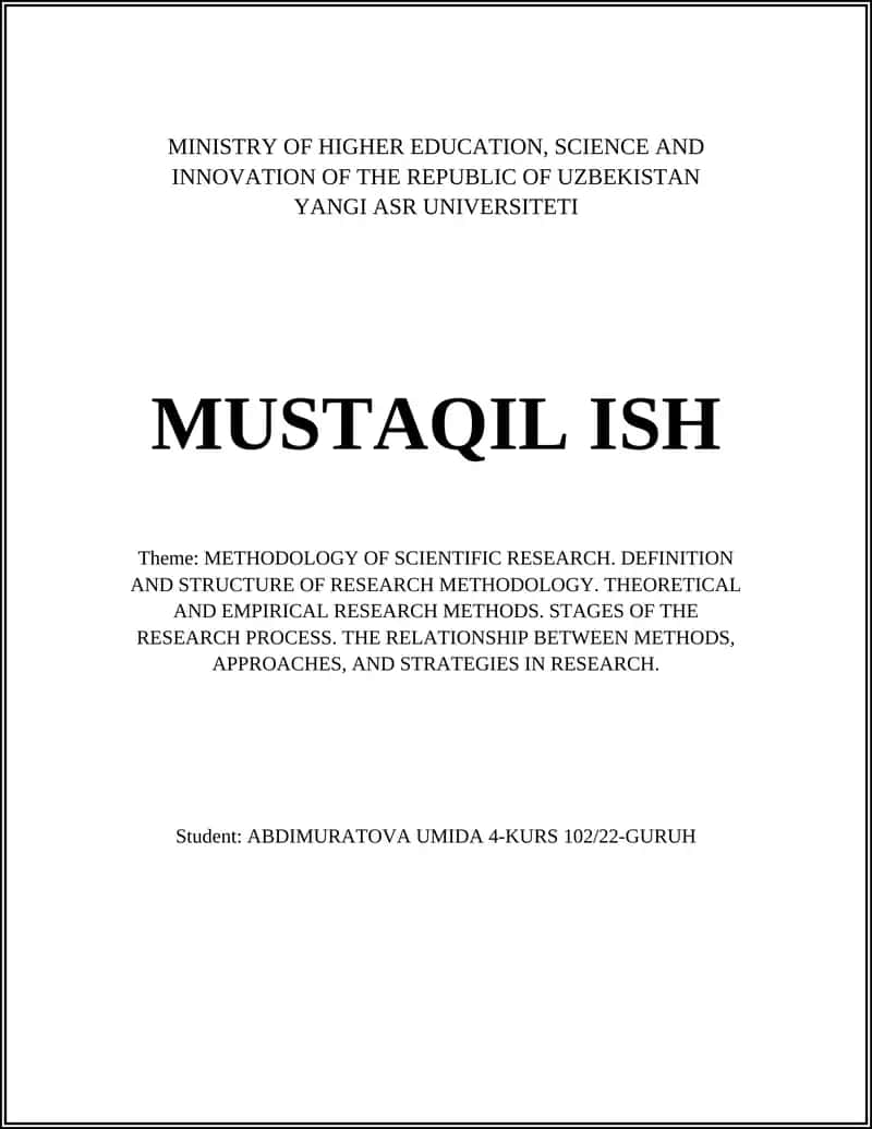 Scientific Research Methodology 1