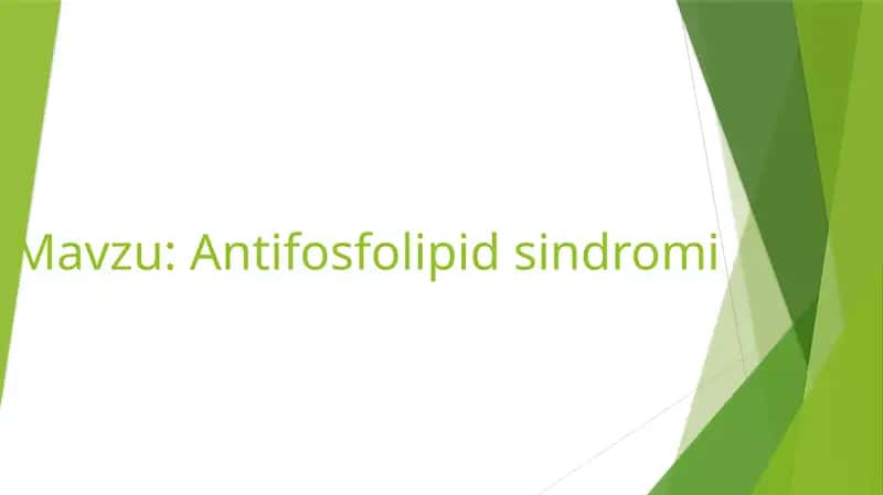 Antifosfolipid sindromi 1