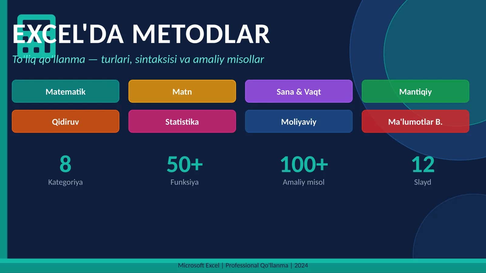 Microsoft Excel | Professional Qo'llanma | 2024 1