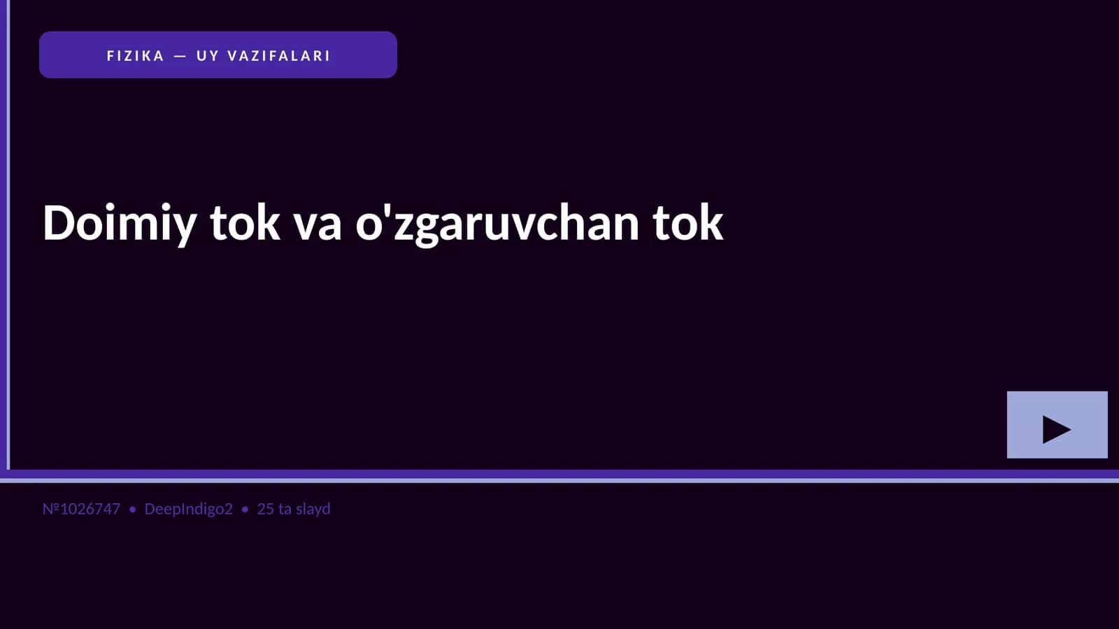FIZIKA — UY VAZIFALARI 1