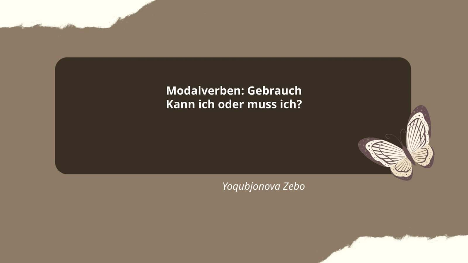 Modalverben: Gebrauch 1