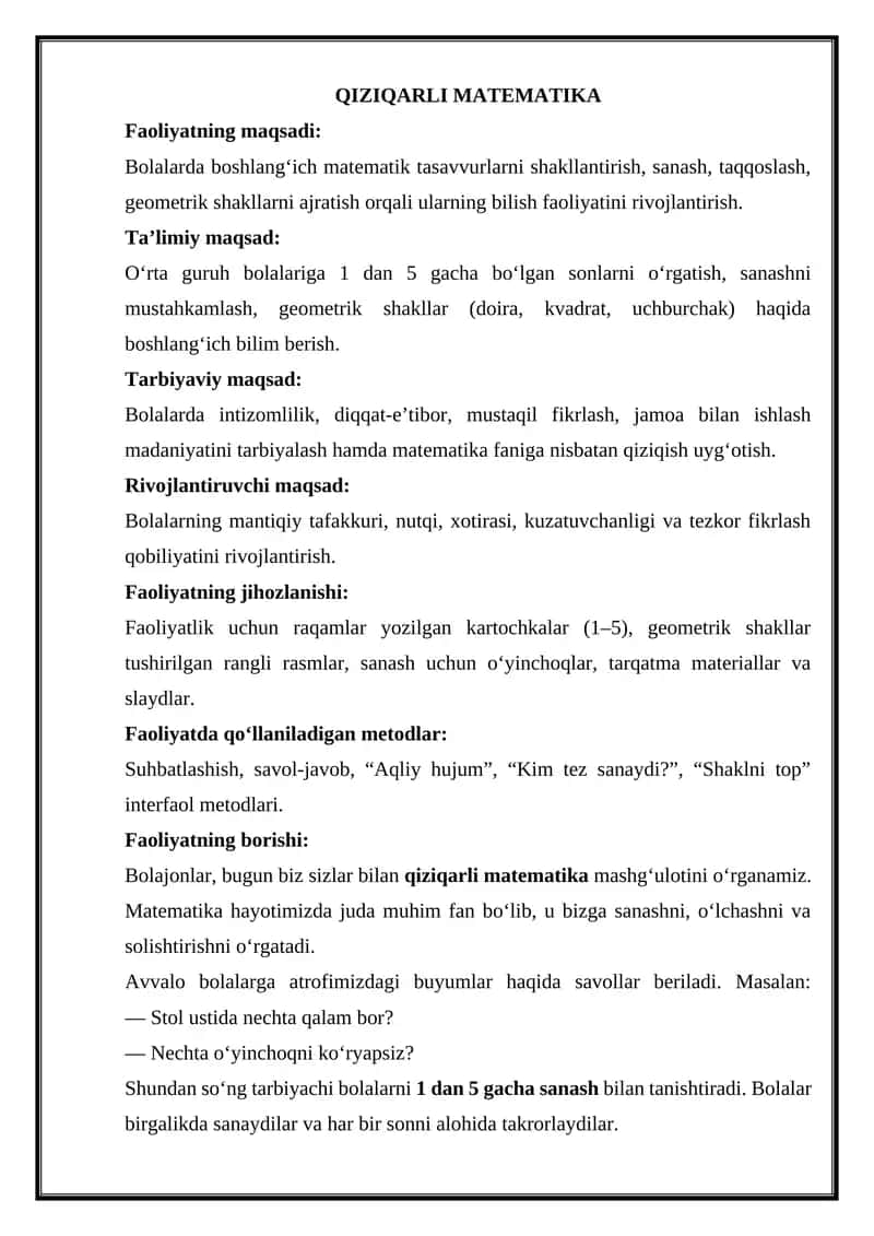 Qiziqarli matematika 1