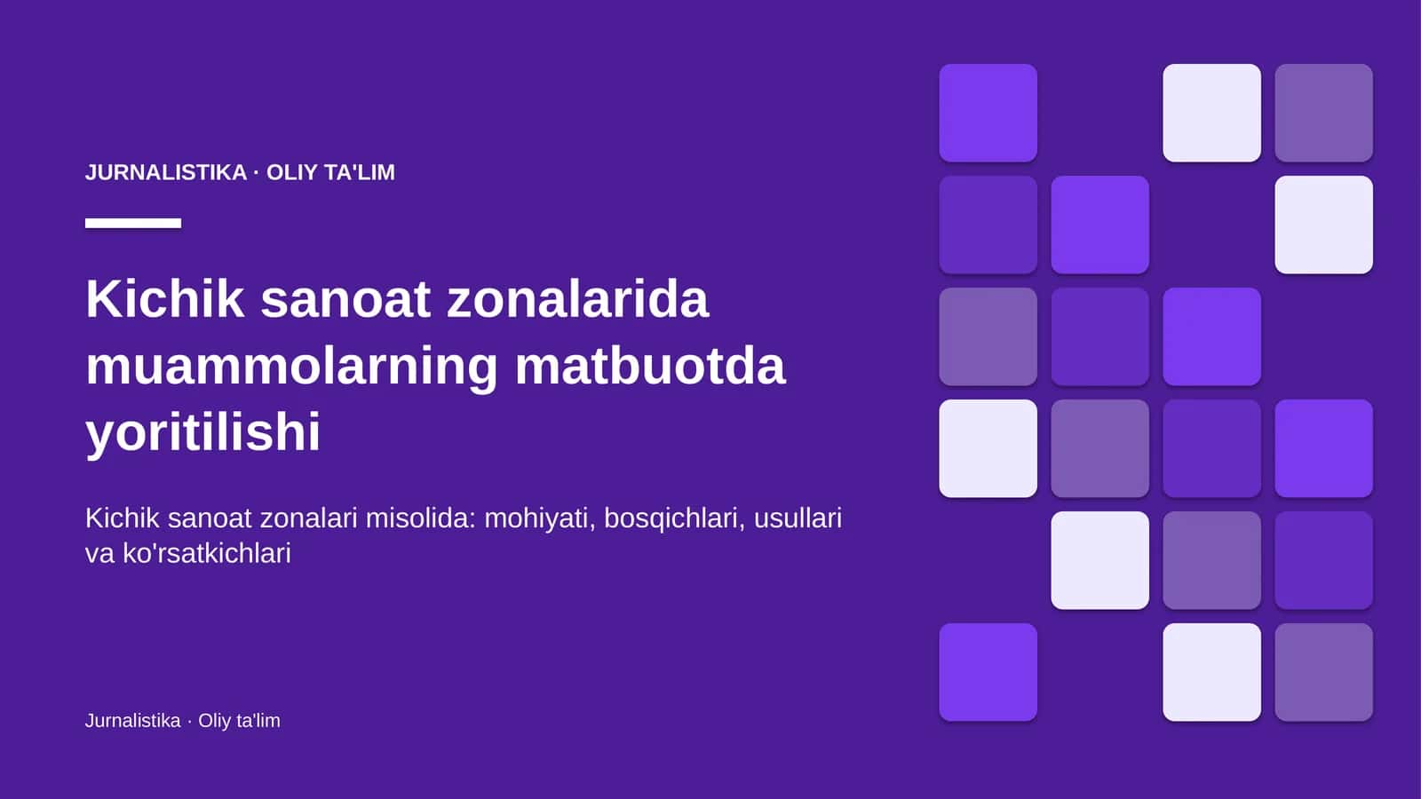 Kichik sanoat zonalarida muammolarning matbuotda yoritilishi 1