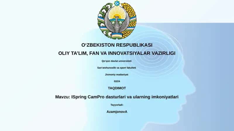 iSpring CamPro dasturlari 1