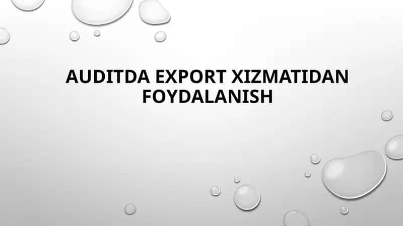 Auditda export xizmatidan foydalanish 1