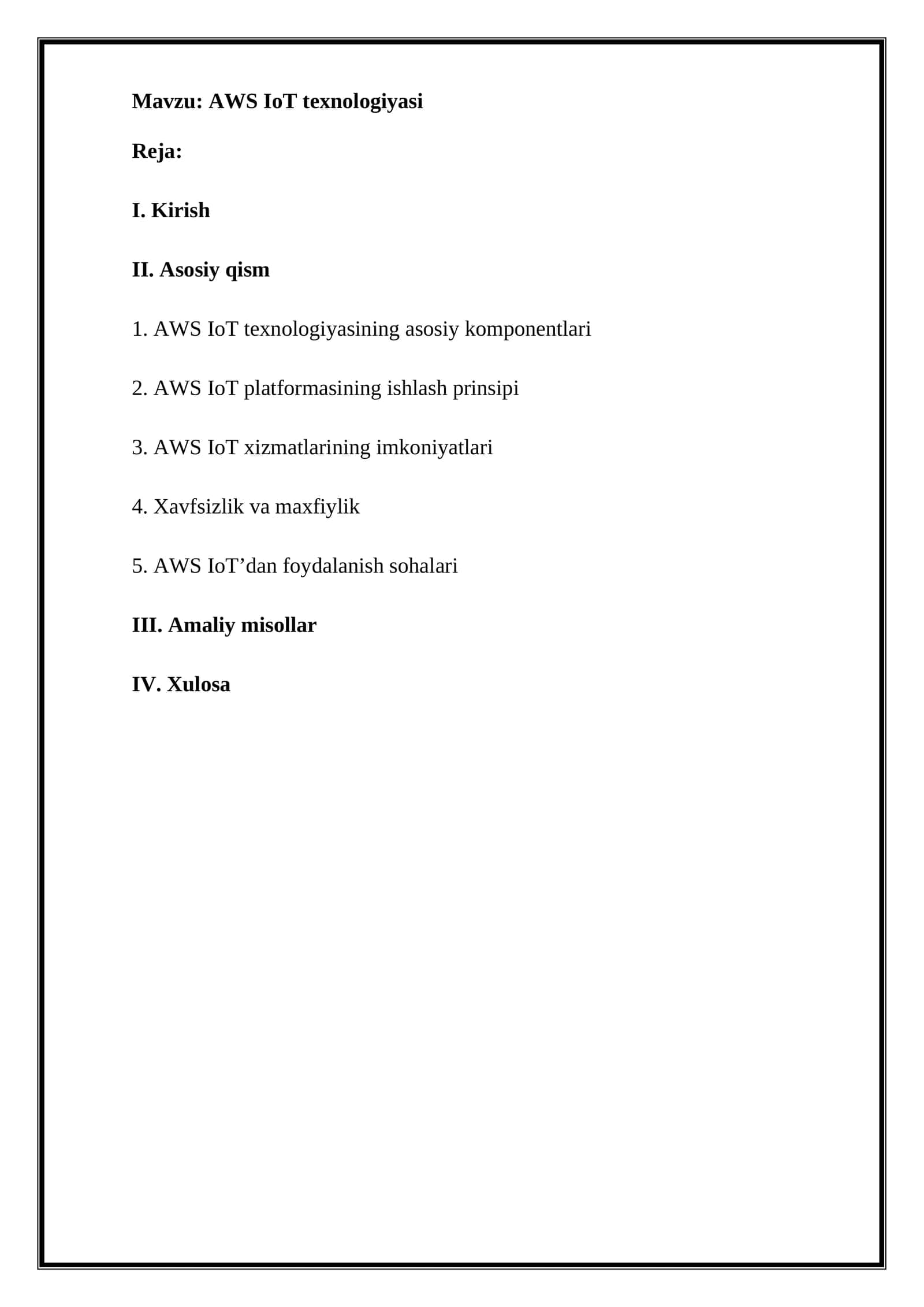 AWS IoT texnologiyasi 1