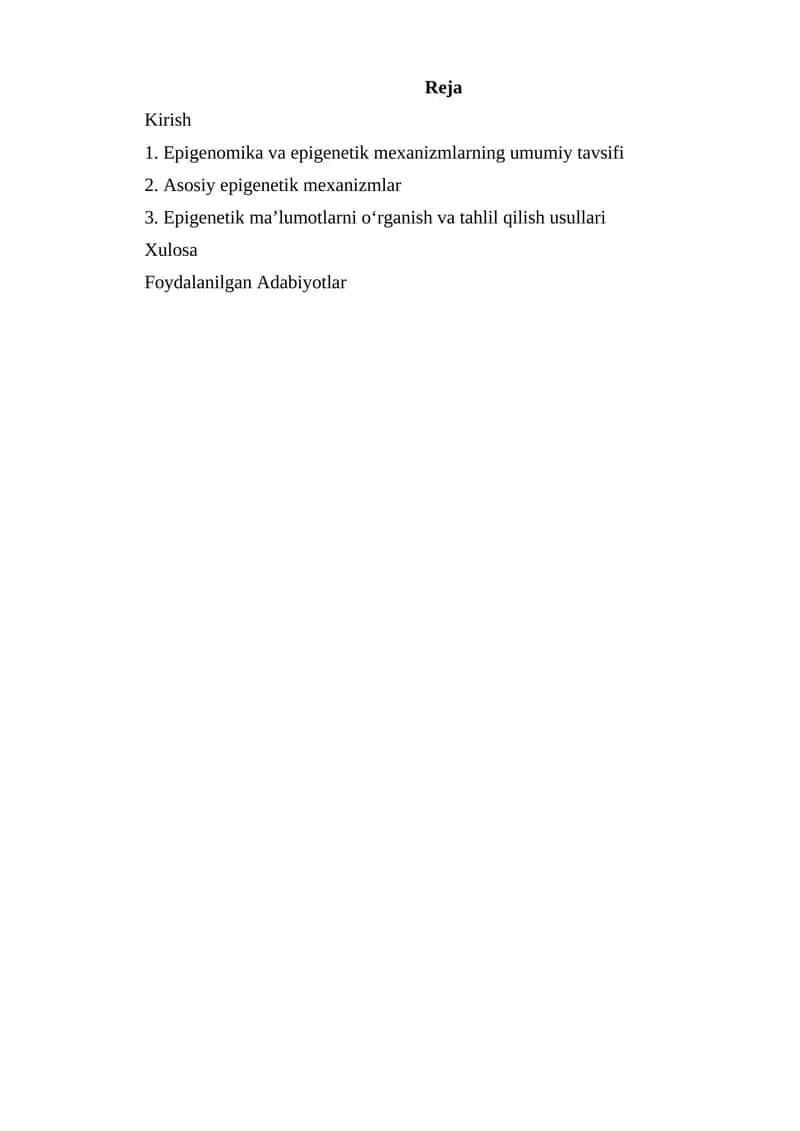 Epigenomika va Epigenetika 1