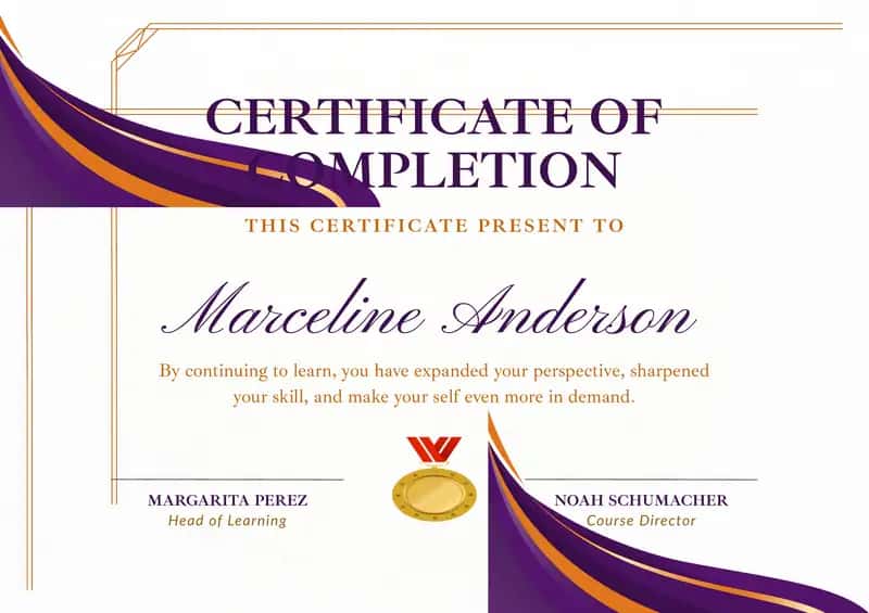 CERTIFICATE OF COMPLETION 1