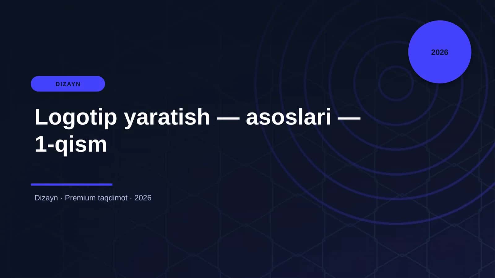 Logotip yaratish — asoslari — 1-qism 1