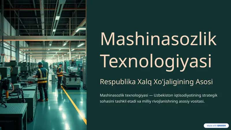 Mashinasozlik texnologiyasi 1