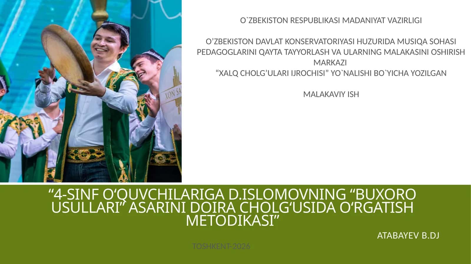 Buxoro usullari asarining o‘quv metodikasi 1