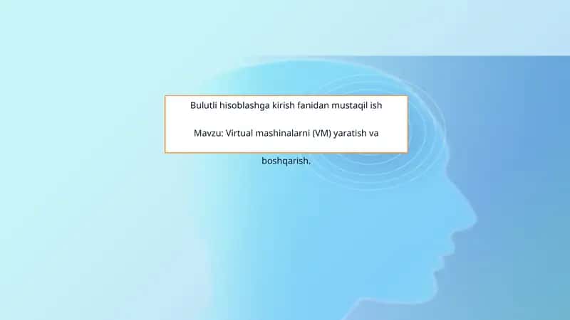 Virtual mashinalarni boshqarish 1