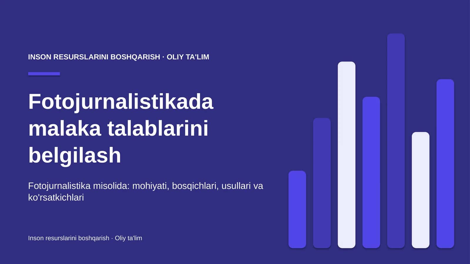 Fotojurnalistikada malaka talablarini belgilash 1