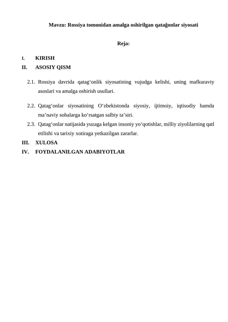 Qatag'onlar siyosati 1