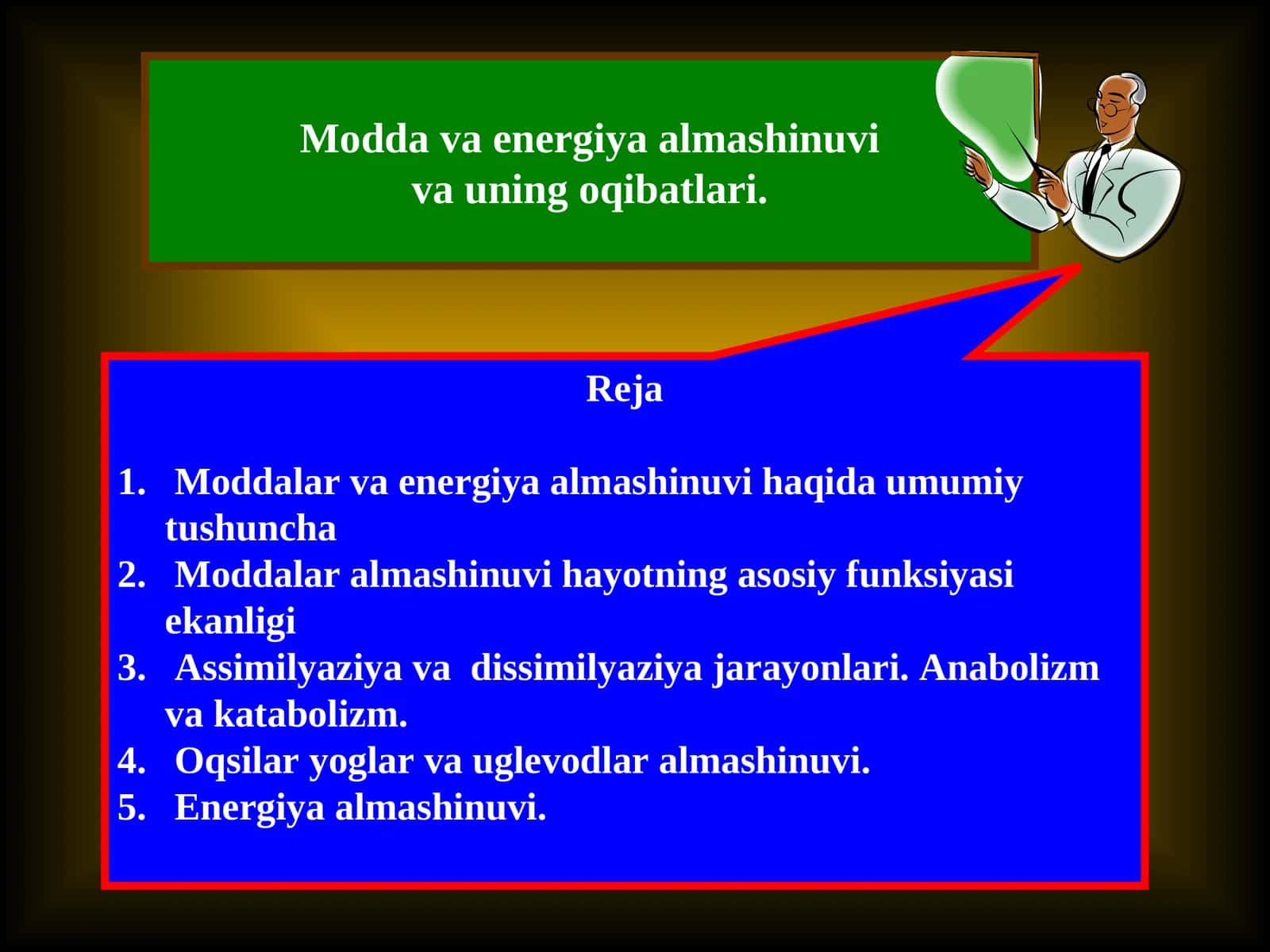 Modda va energiya almashinuvi 1