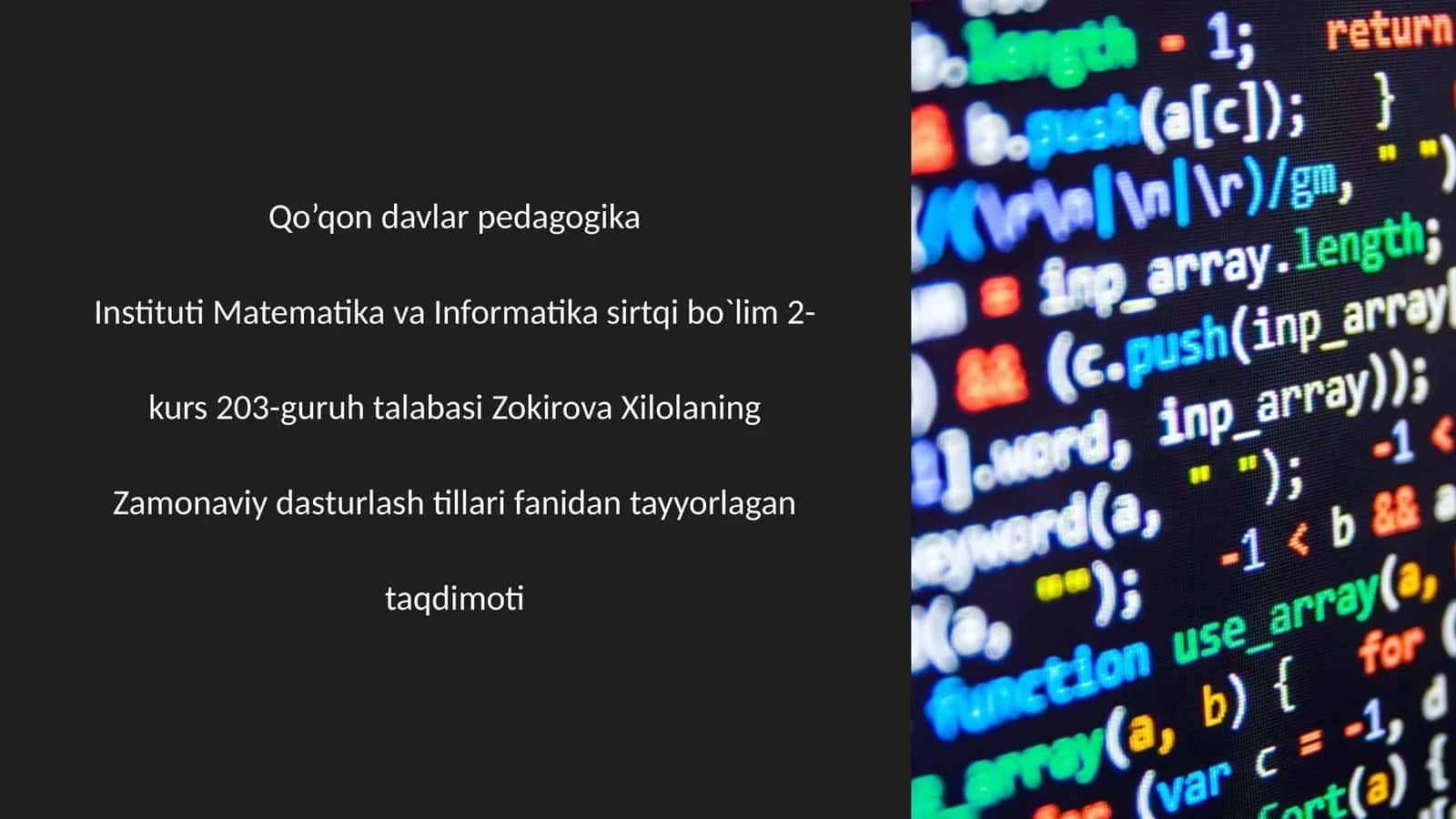 Tarjimonlar va kompilyatorlar 1