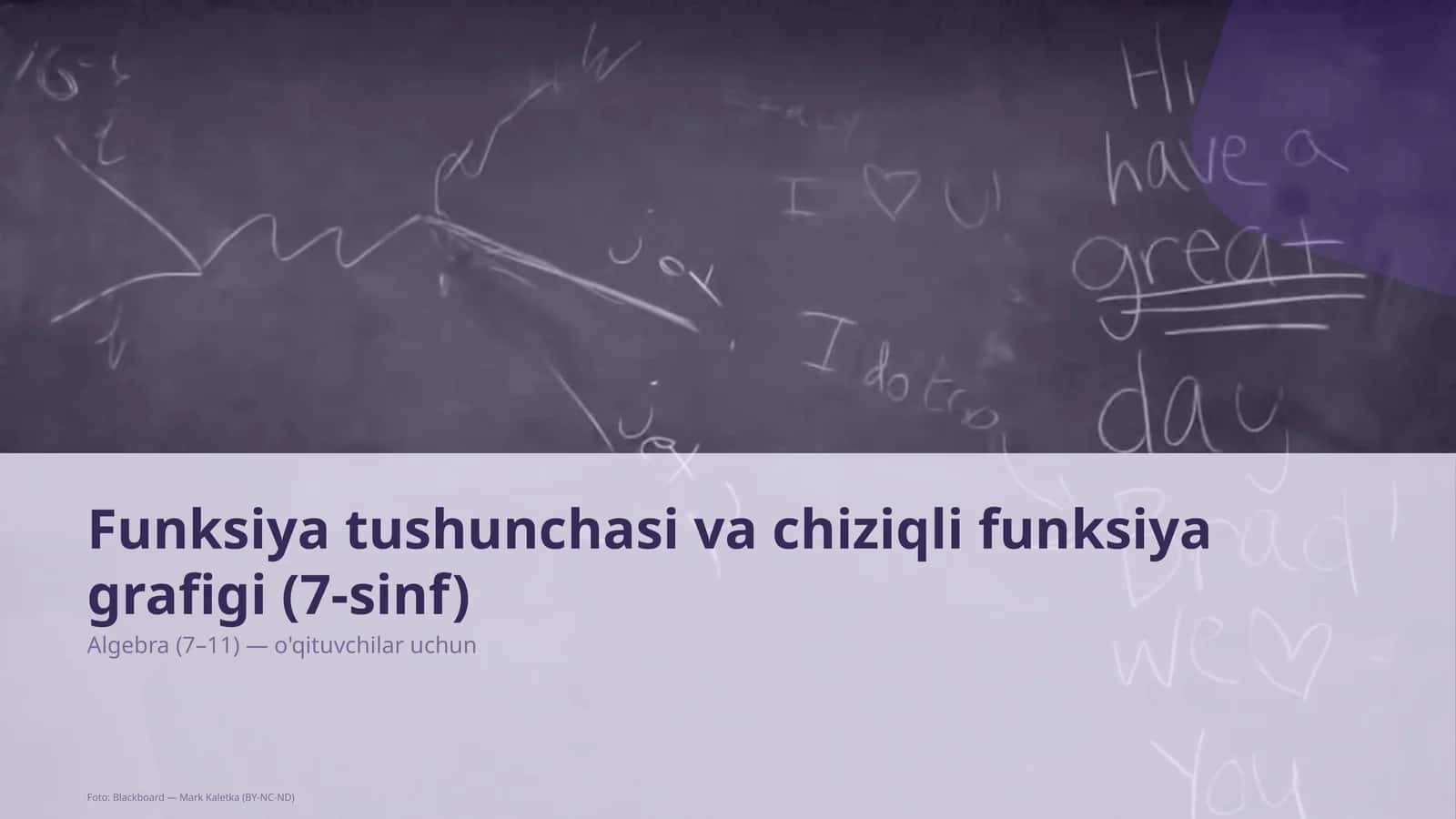 Funksiya tushunchasi va chiziqli funksiya grafigi (7-sinf) 1