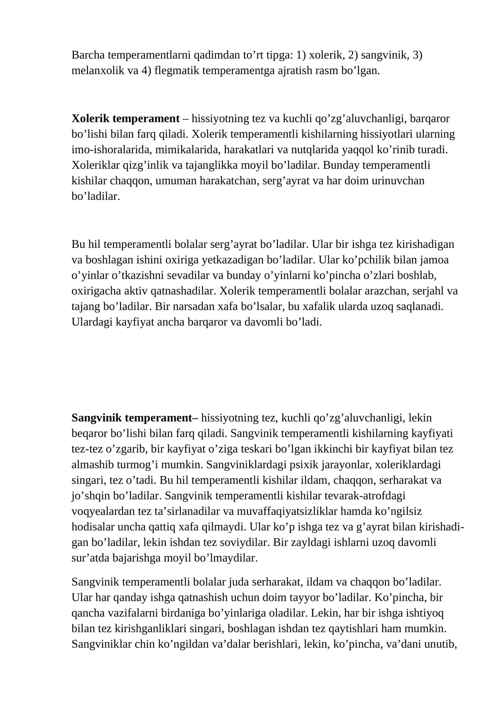 Xolerik temperament 1