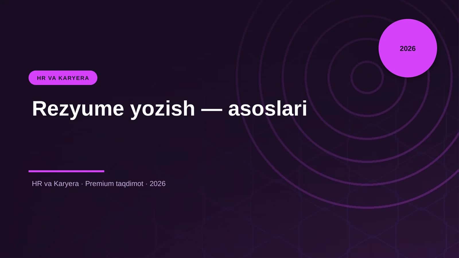 Rezyume yozish — asoslari 1