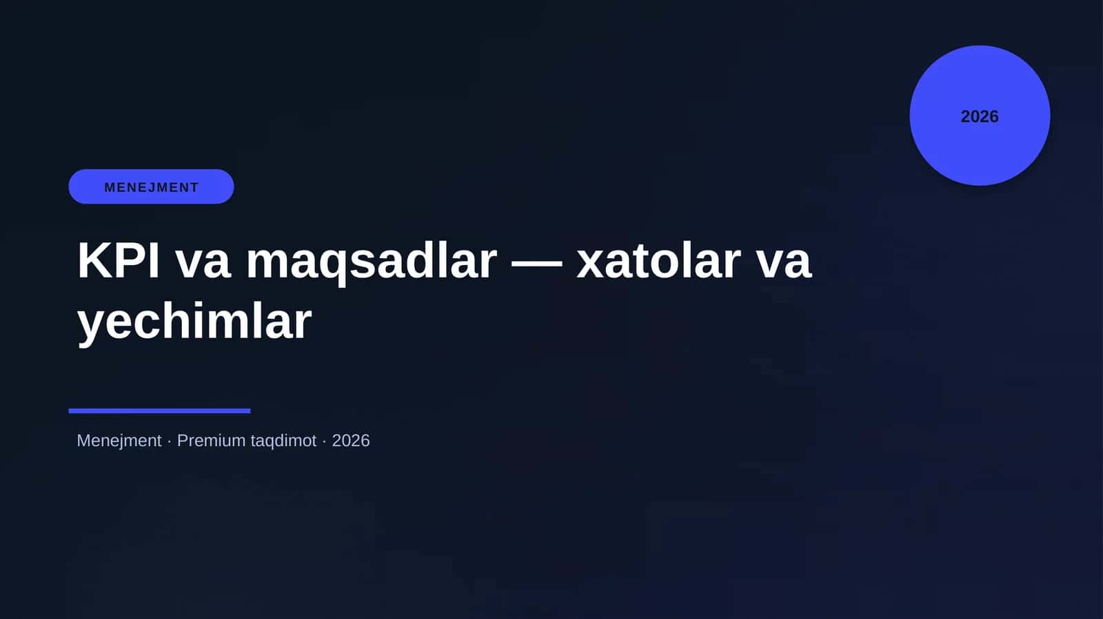 KPI va maqsadlar — xatolar va yechimlar 1