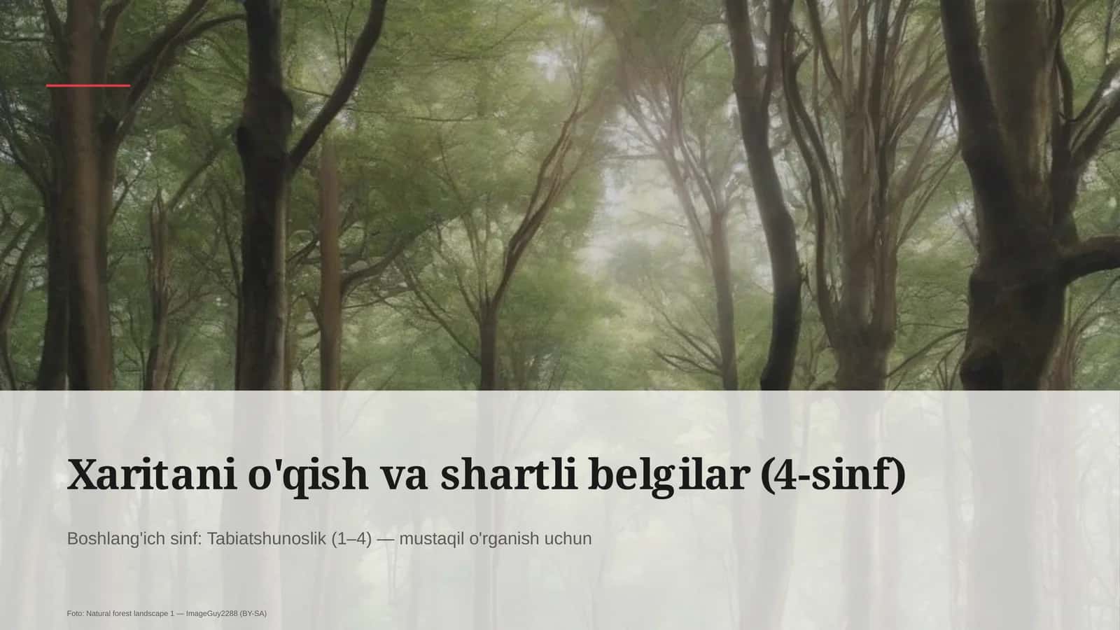 Xaritani o'qish va shartli belgilar (4-sinf) 1
