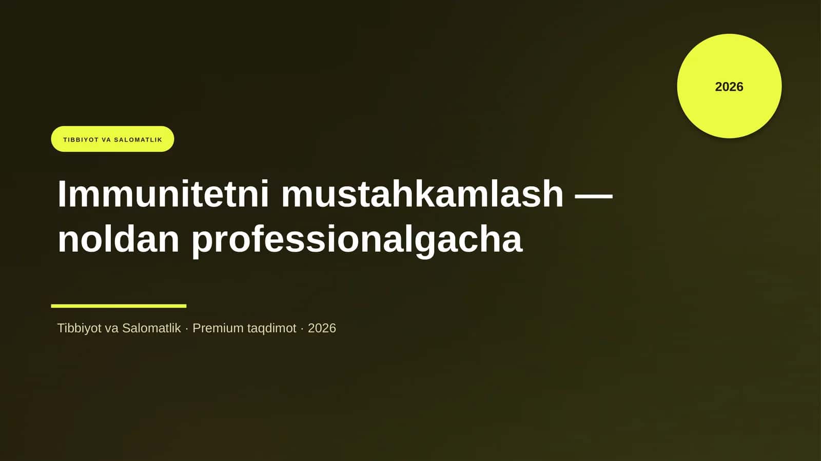 Immunitetni mustahkamlash — noldan professionalgacha 1