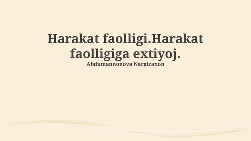 Motor Harakati 1