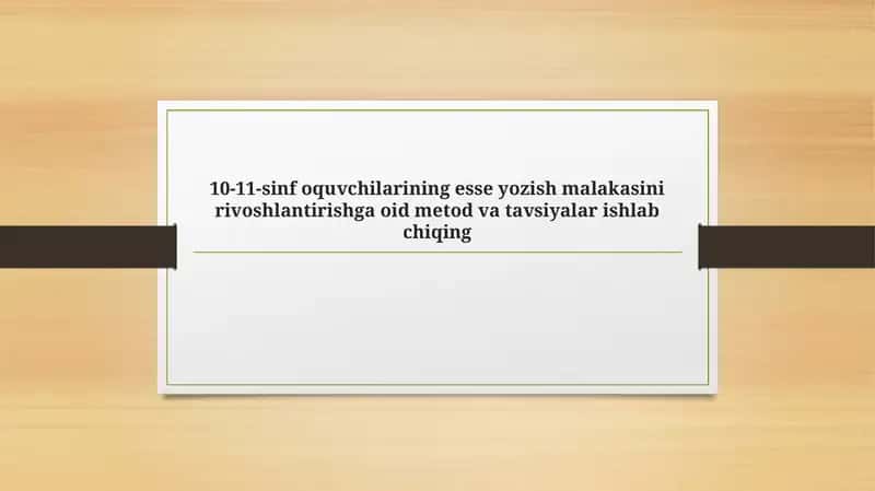 Esse yozish malakasini rivojlantrish 1
