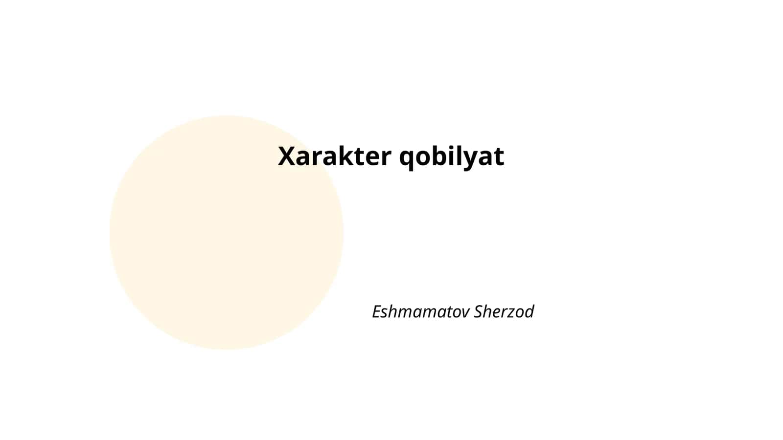 Xarakter qobilyat 1