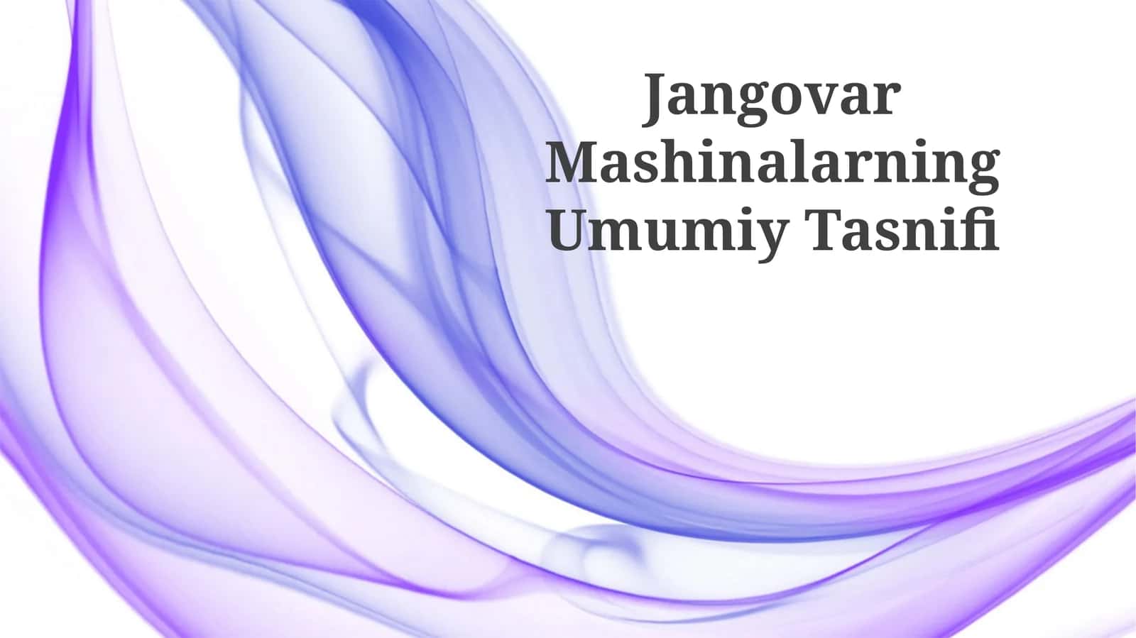 Jangovar Mashinalarning Umumiy Tasnifi 1