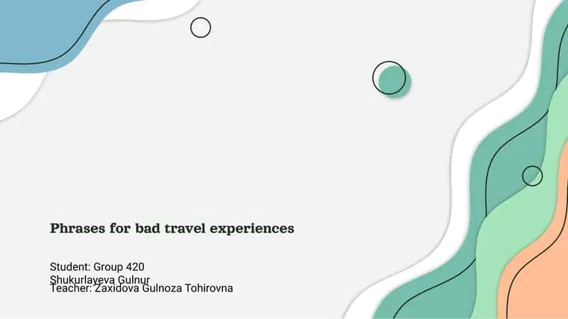 Phrases for bad travel experiences 1