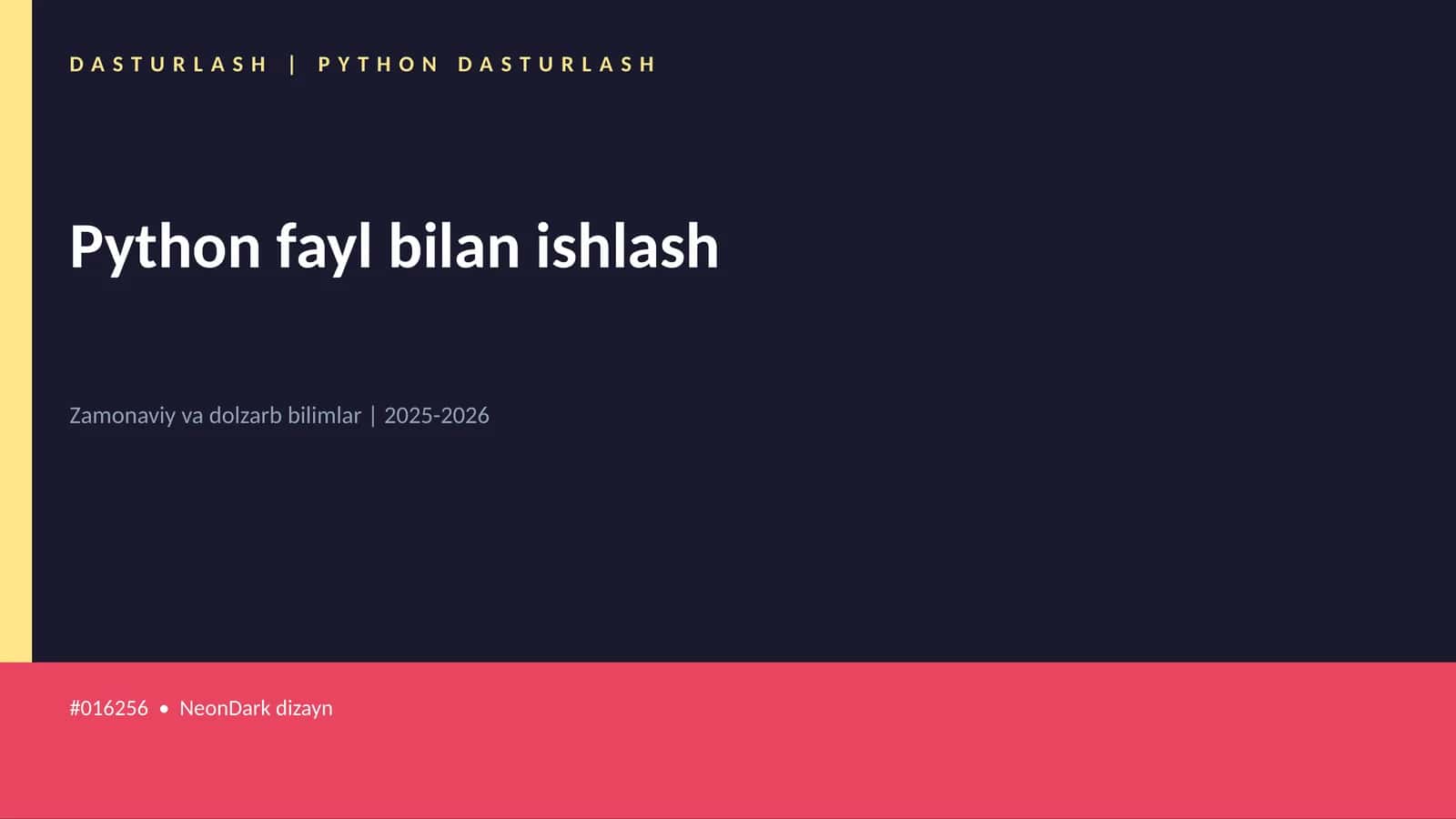 DASTURLASH | PYTHON DASTURLASH 1