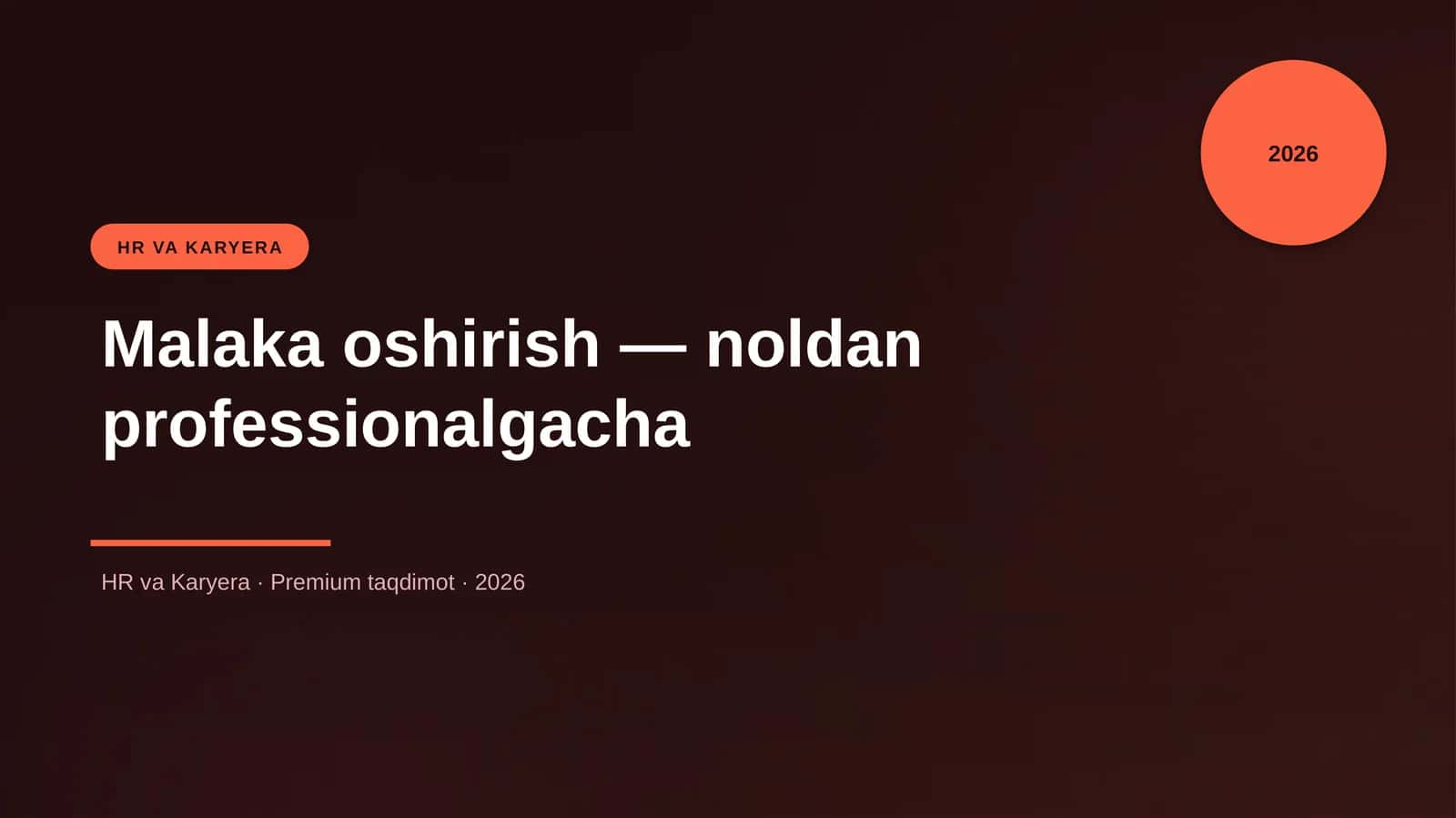 Malaka oshirish — noldan professionalgacha 1