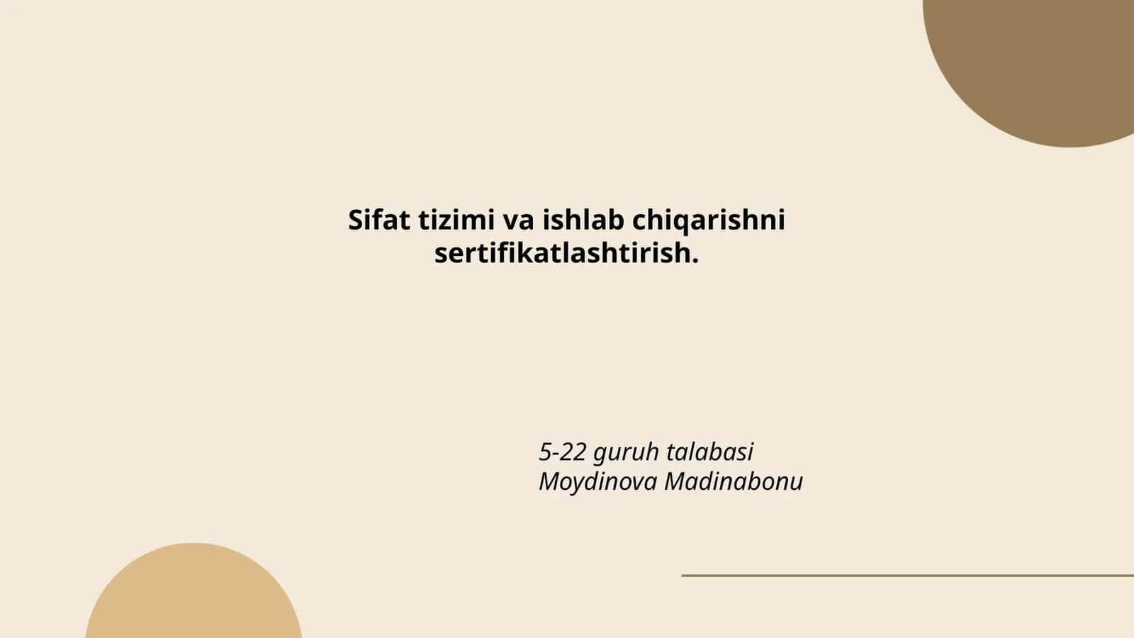 Sifat tizimi asoslari 1