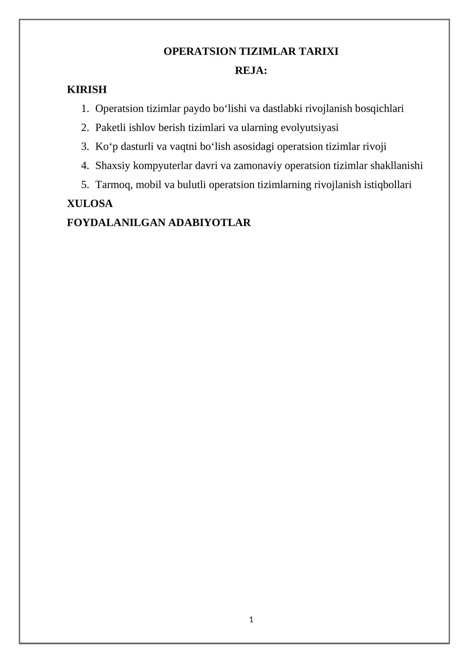 OPERATSION TIZIMLAR TARIXI 1