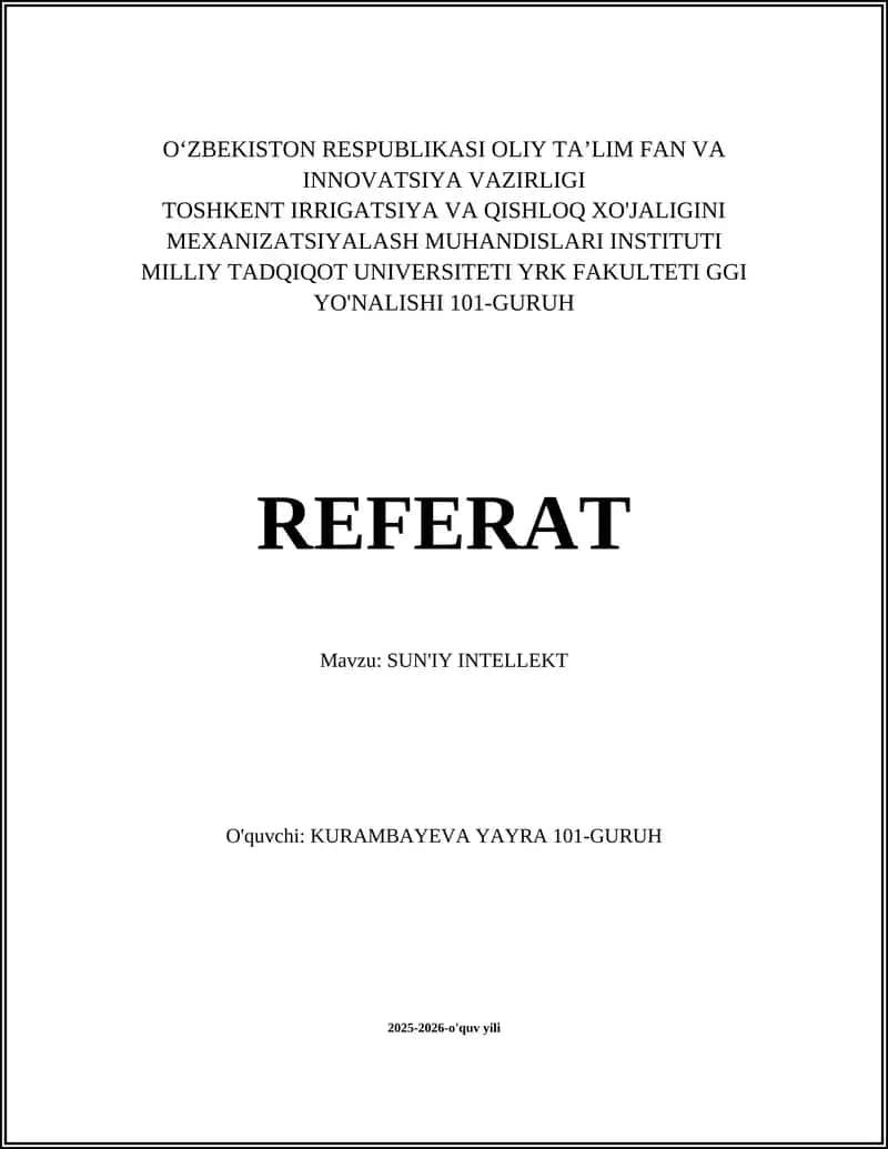 SUN'IY INTELLEKT 1