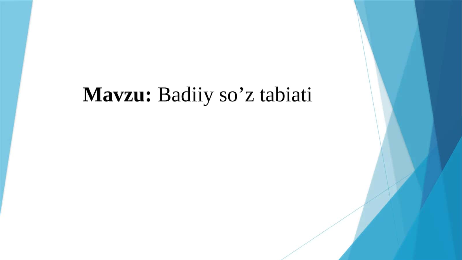 Badiiy so’z tabiati 1