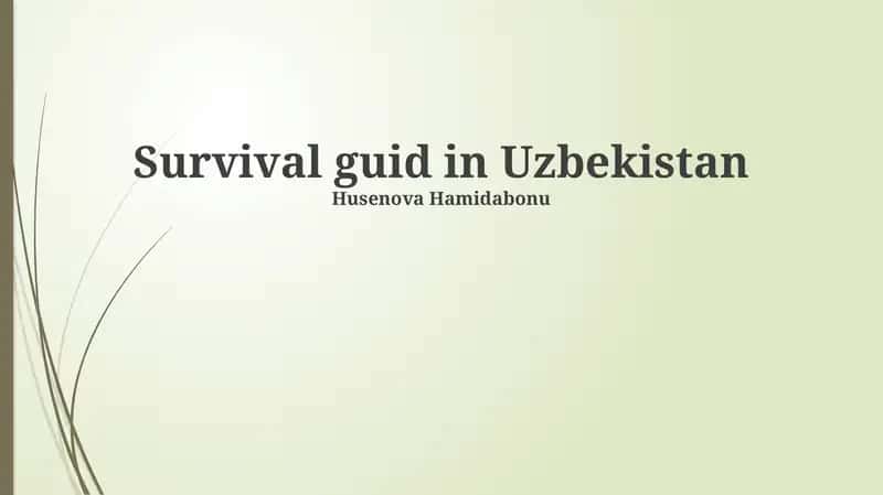 Survival guid in Uzbekistan 1