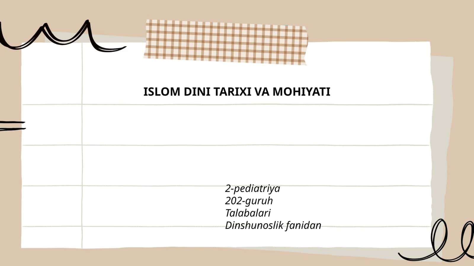 ISLOM DINI TARIXI VA MOHIYATI 1