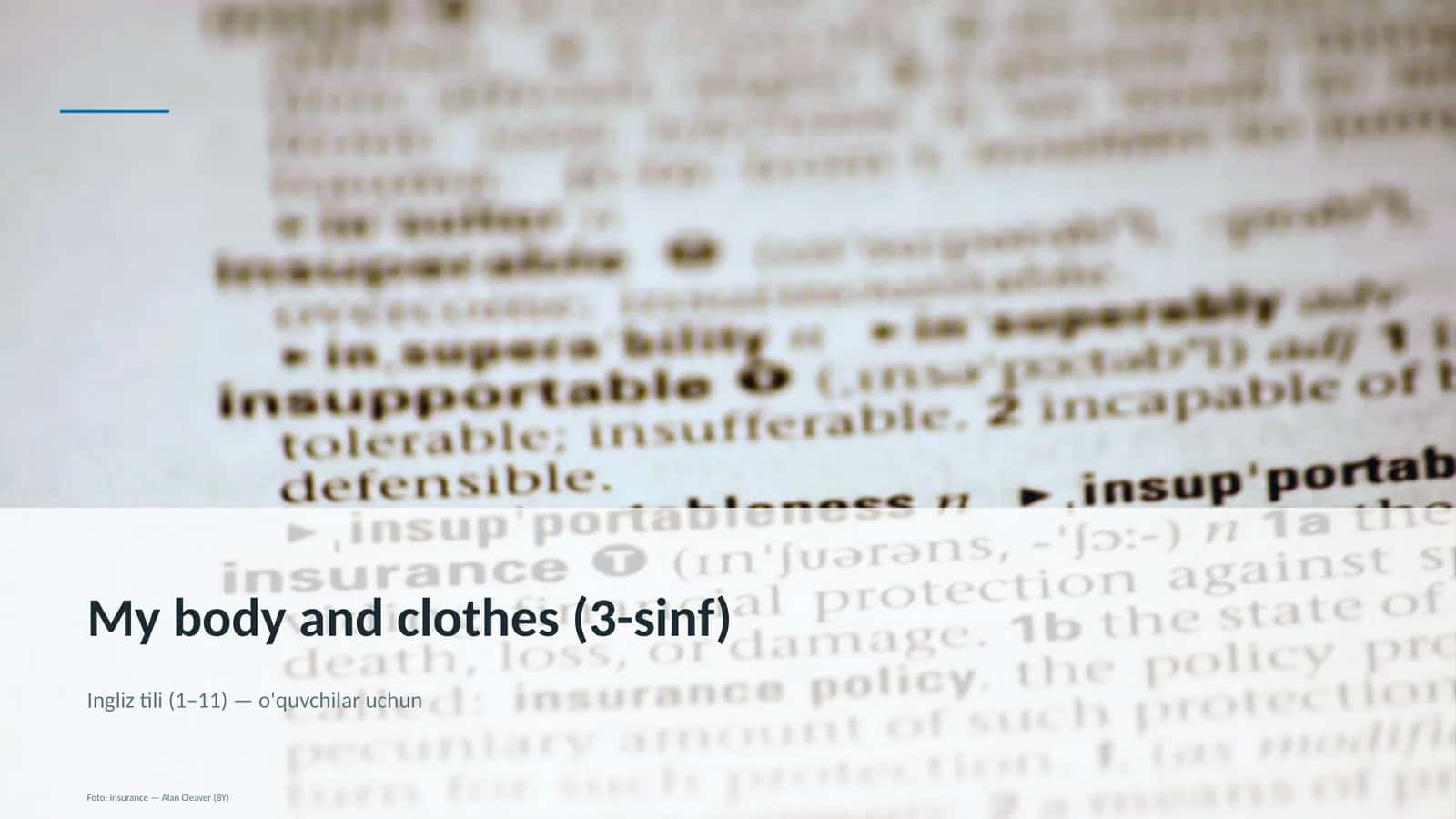 My body and clothes (3-sinf) 1