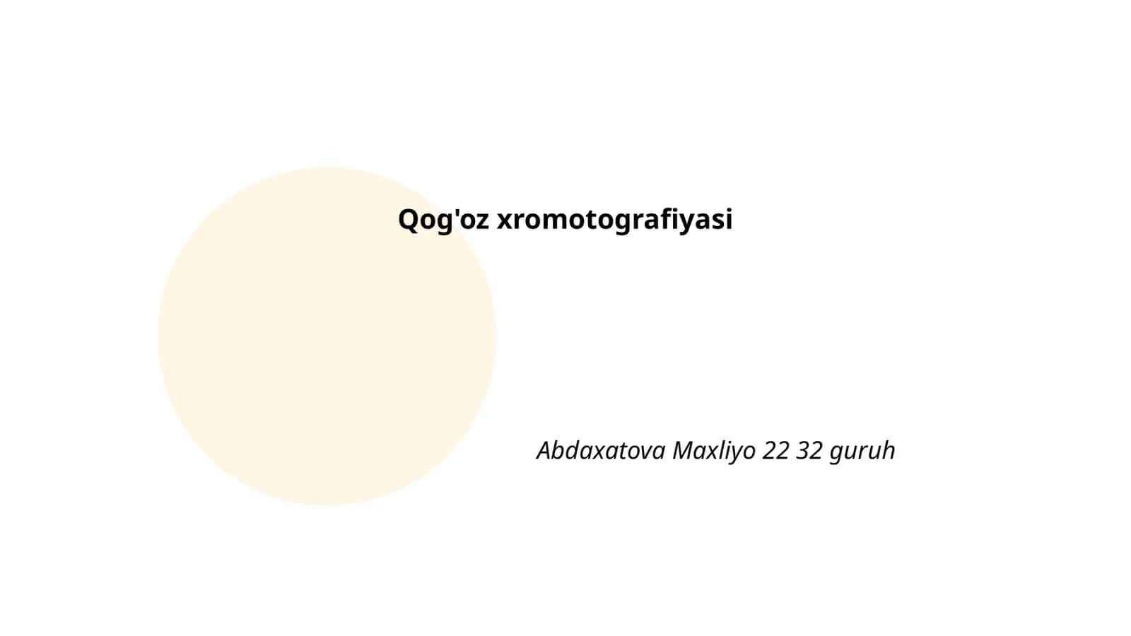Qog'oz xromotografiyasi 1