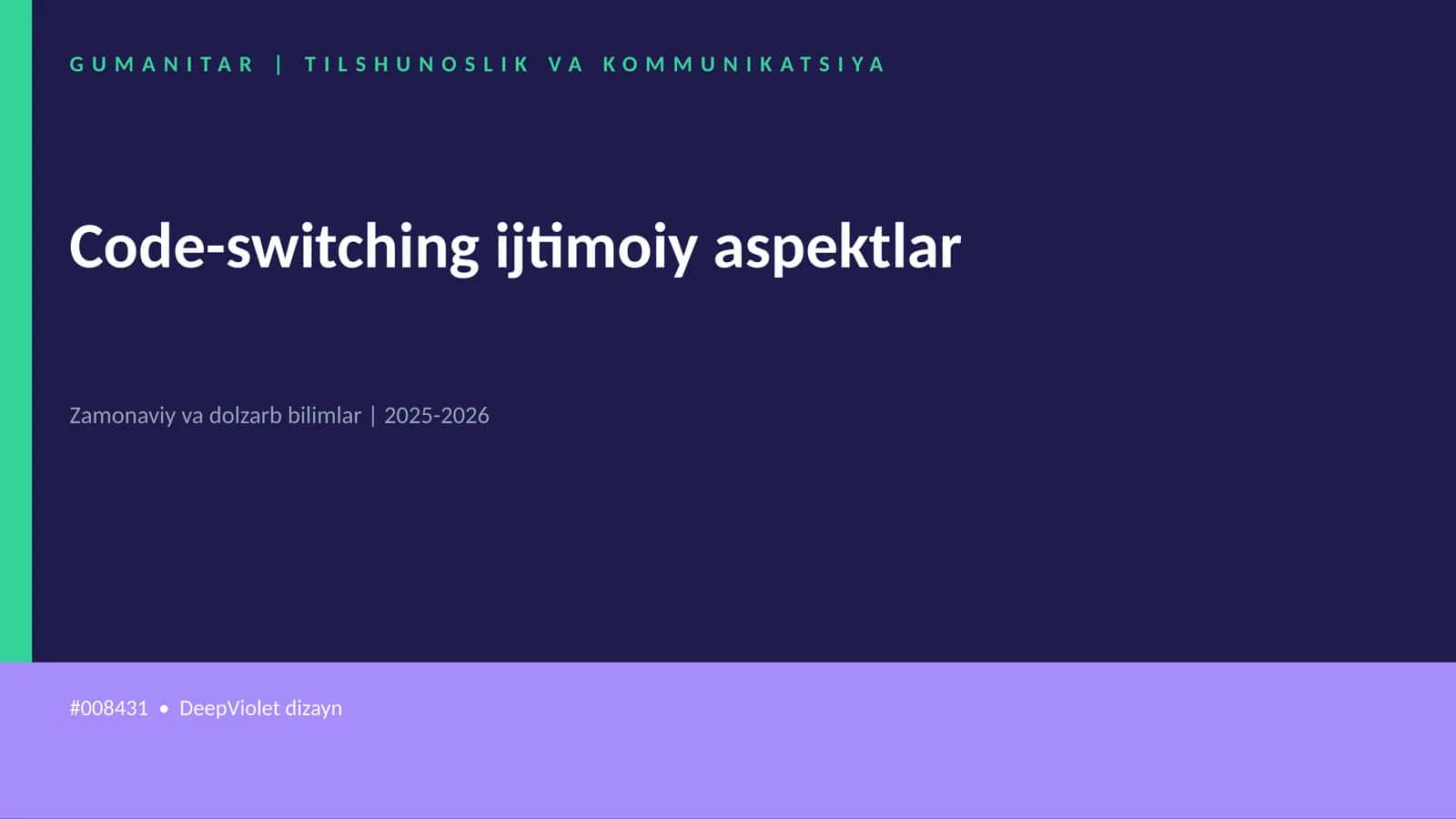 Code-switching ijtimoiy aspektlar 1