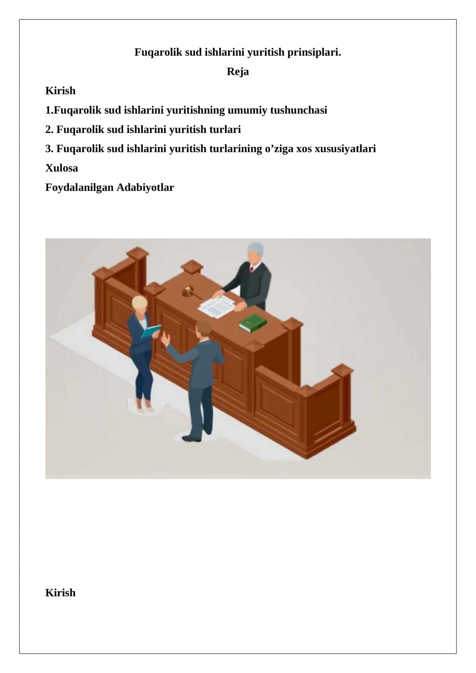 Fuqarolik sud ishlarini yuritish prinsiplari 1