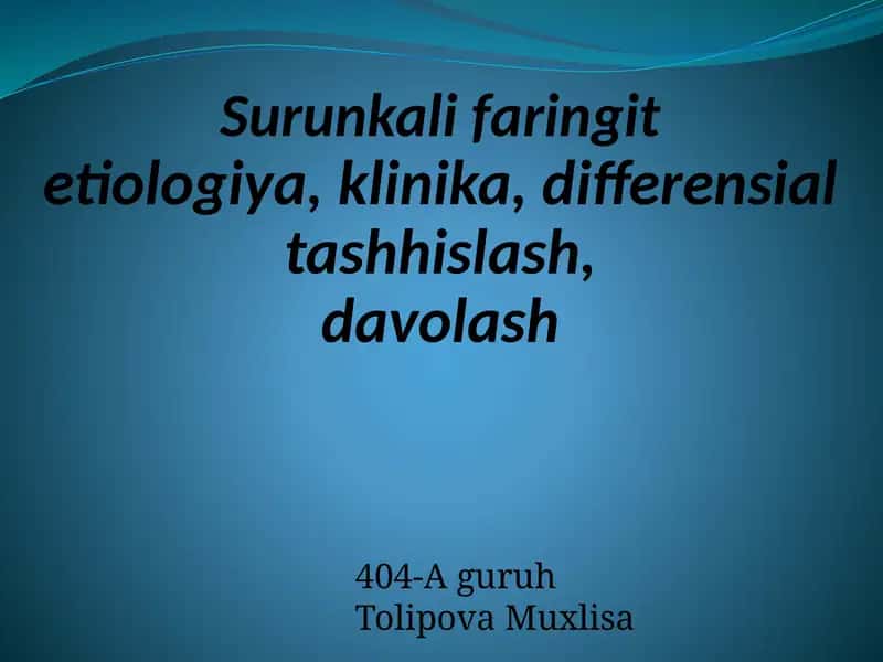 SURUNKALI FARINGIT(pharyngitischronica) 1