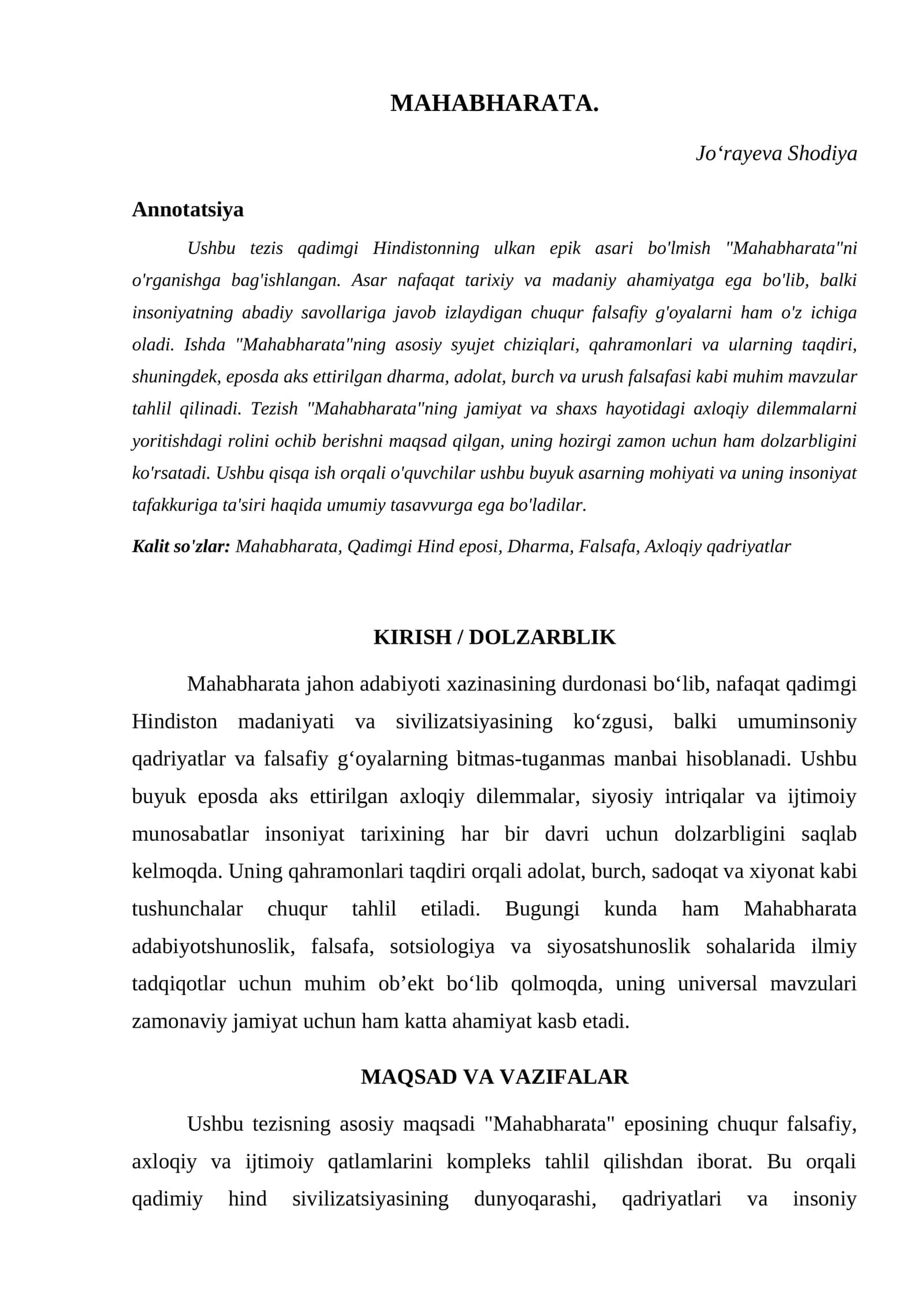 MAHABHARATA 1