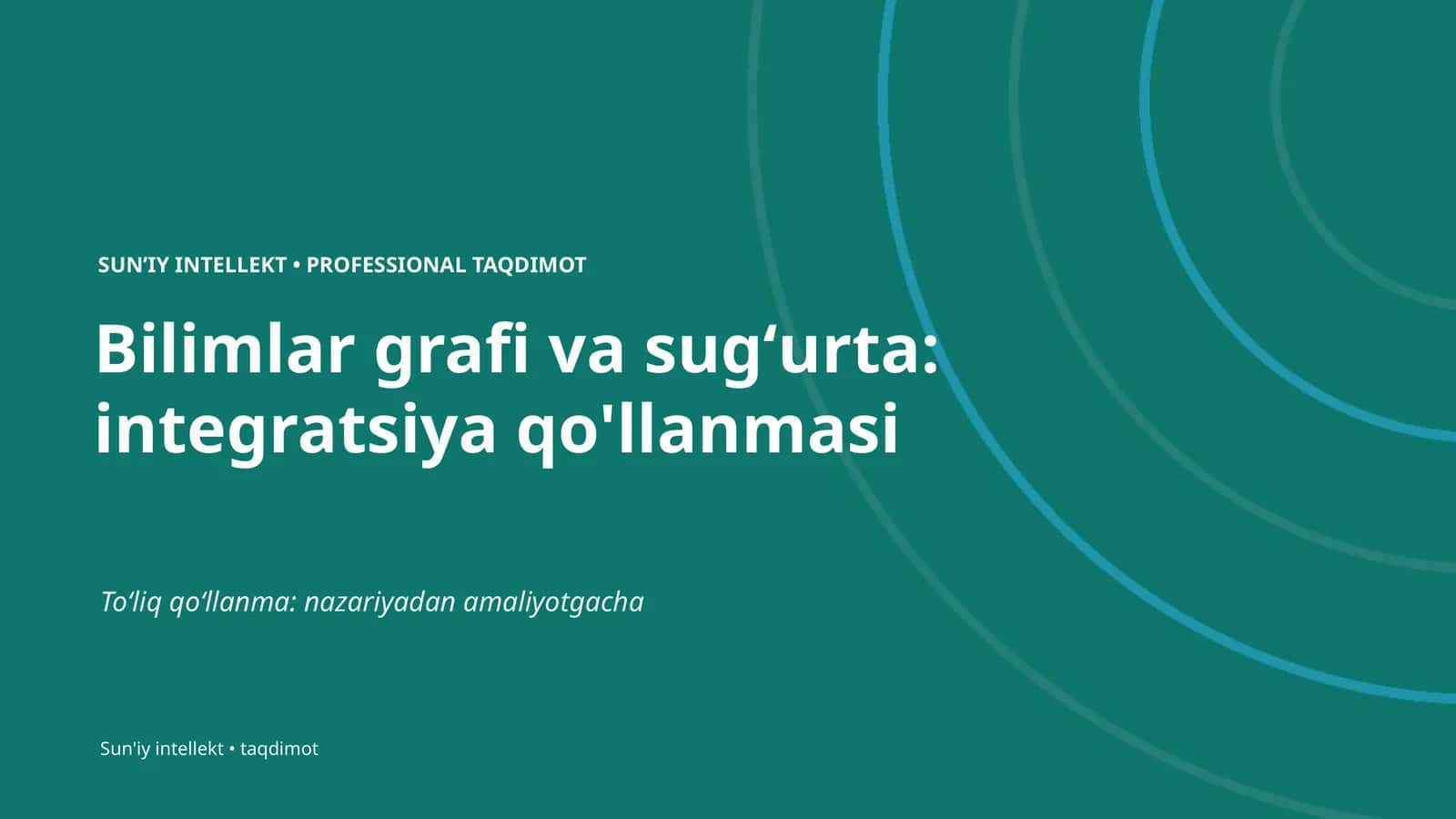 Bilimlar grafi va sugʻurta: integratsiya qo'llanmasi 1