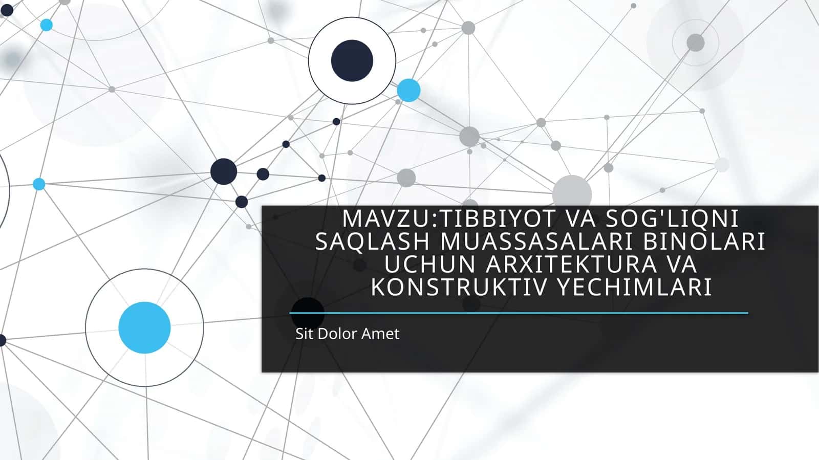 Tibbiyot va sog‘liqni saqlash muassasalari binolari uchun arxitektura va konstruktiv yechimlari 1