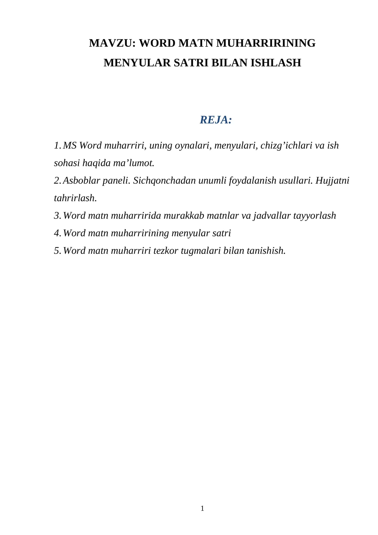 MS Word-2003 matn muharriri 1