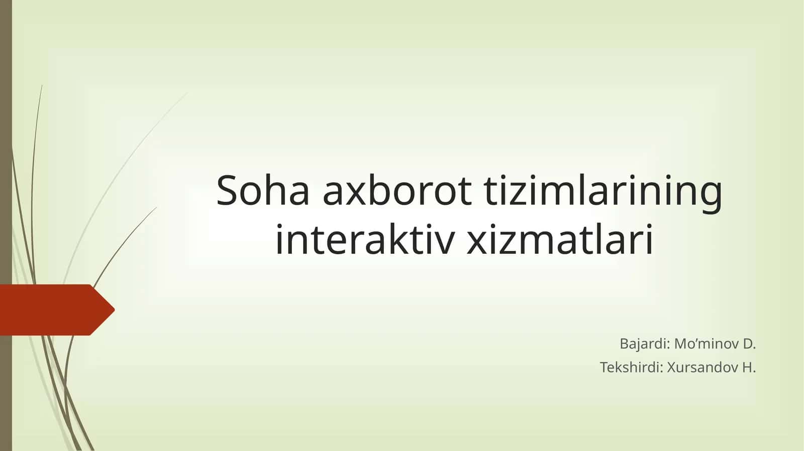 Soha axborot tizimlarining interaktiv xizmatlari 1